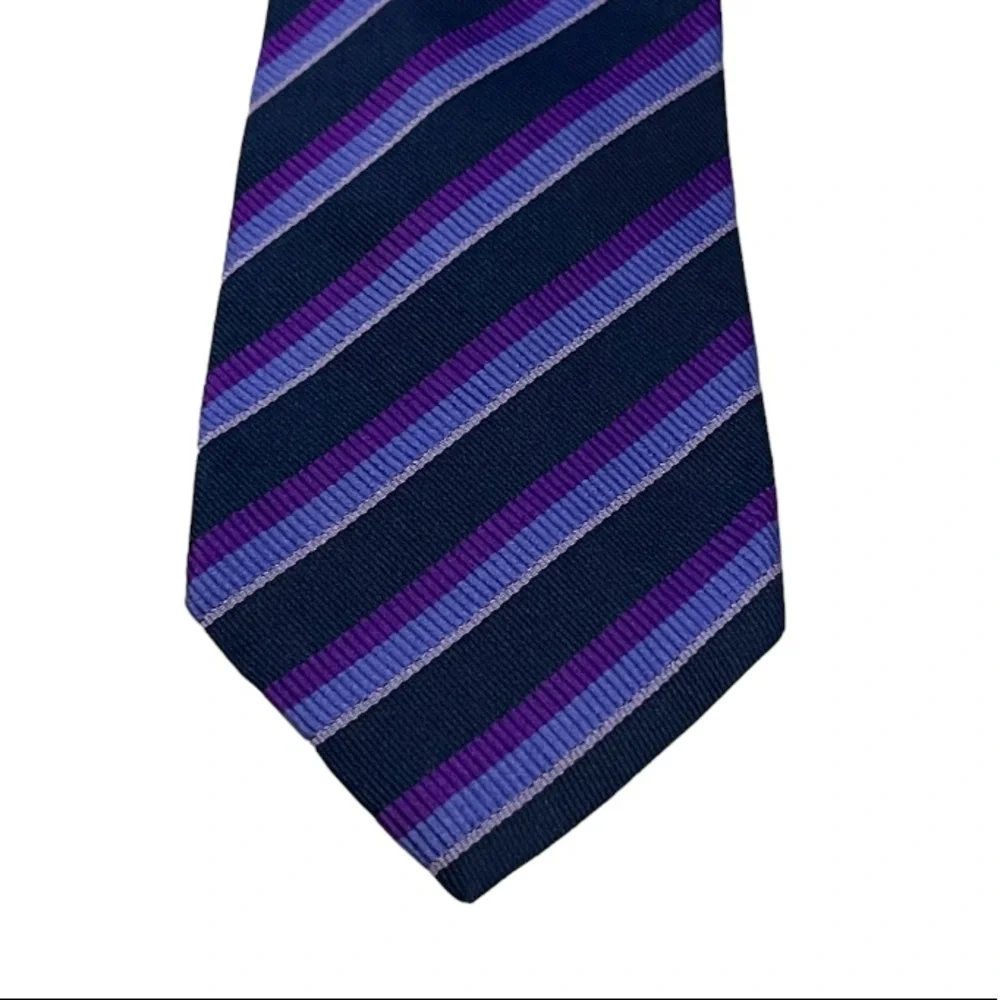 Express Black and Purple Striped Men’s Silk Tie